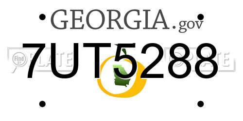 7UT5288 Georgia License Plate