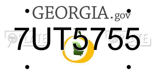 7UT5755 Georgia License Plate
