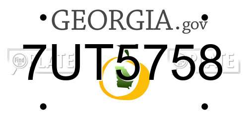 7UT5758 Georgia License Plate