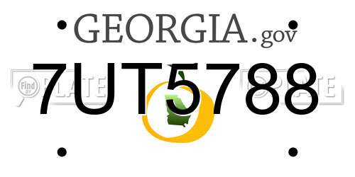 7UT5788 Georgia License Plate
