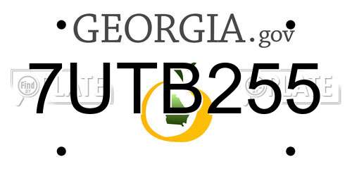 7UTB255 Georgia License Plate