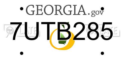 7UTB285 Georgia License Plate