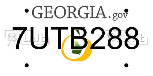 7UTB288 Georgia License Plate