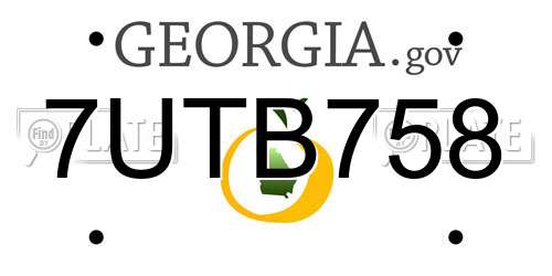 7UTB758 Georgia License Plate