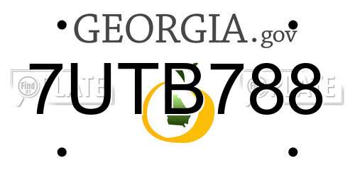 7UTB788 Georgia License Plate