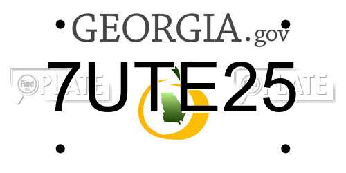 7UTE25 Georgia License Plate