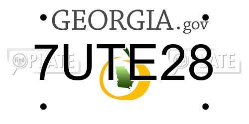 7UTE28 Georgia License Plate