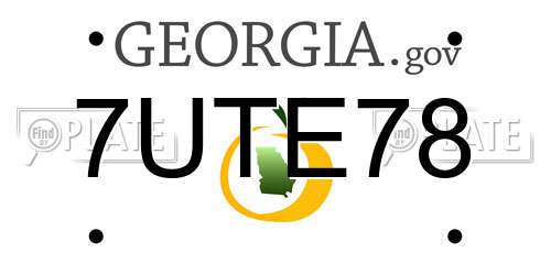 7UTE78 Georgia License Plate