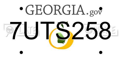 7UTS258 Georgia License Plate