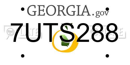 7UTS288 Georgia License Plate
