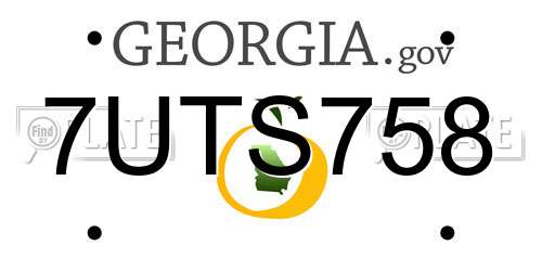 7UTS758 Georgia License Plate