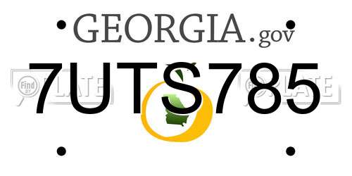7UTS785 Georgia License Plate