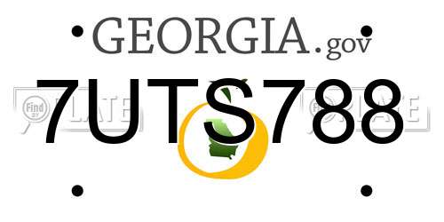7UTS788 Georgia License Plate