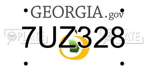 7UZ328 Georgia License Plate