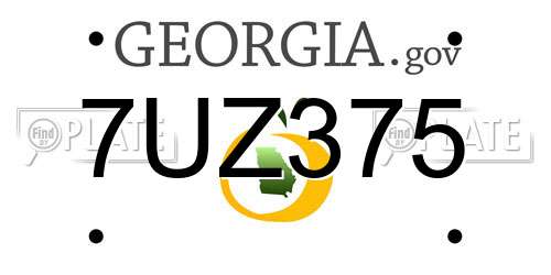 7UZ375 Georgia License Plate