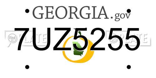 7UZ5255 Georgia License Plate