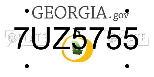 7UZ5755 Georgia License Plate