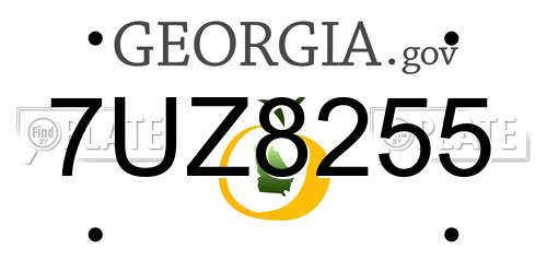 7UZ8255 Georgia License Plate