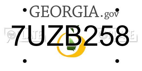 7UZB258 Georgia License Plate