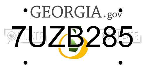 7UZB285 Georgia License Plate