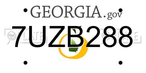 7UZB288 Georgia License Plate