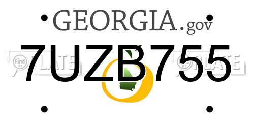 7UZB755 Georgia License Plate
