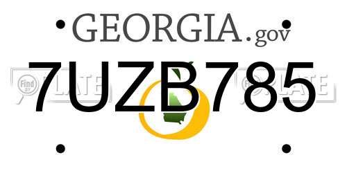 7UZB785 Georgia License Plate