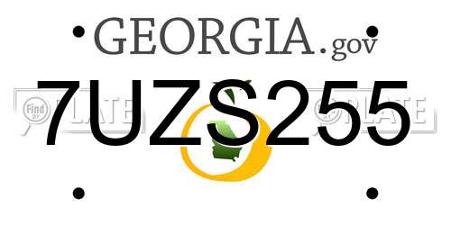 7UZS255 Georgia License Plate