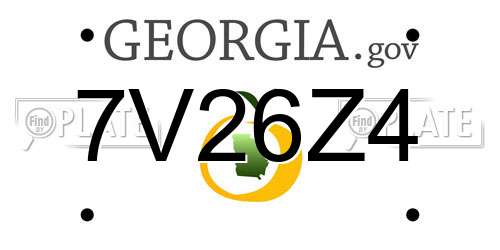 7V26Z4 Georgia License Plate