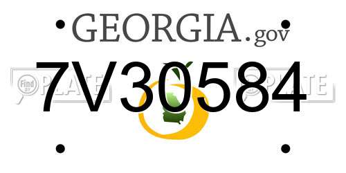 7V30584 Georgia License Plate