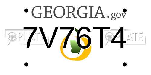 7V76T4 Georgia License Plate