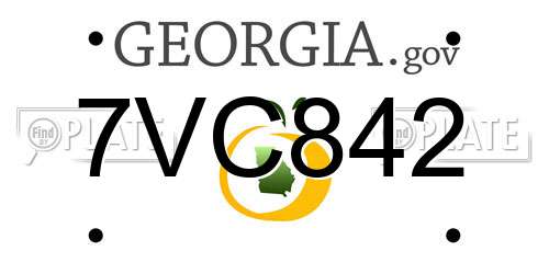 7VC842 Georgia License Plate