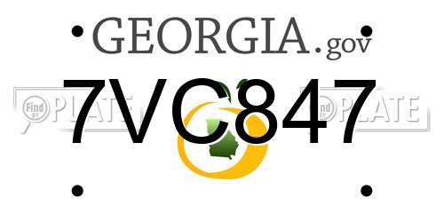 7VC847 Georgia License Plate