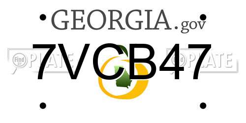 7VCB47 Georgia License Plate