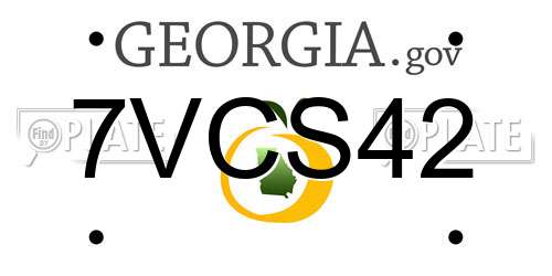 7VCS42 Georgia License Plate
