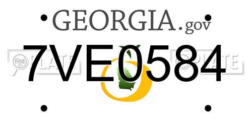 7VE0584 Georgia License Plate
