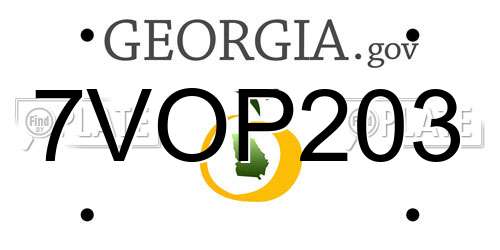 7VOP203 Georgia License Plate