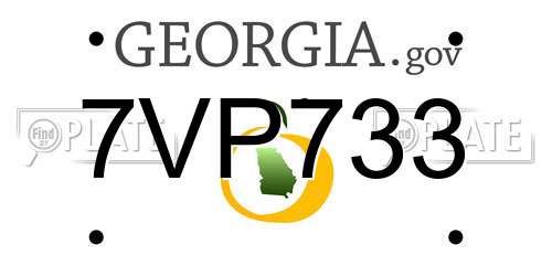 7VP733 Georgia License Plate