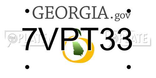 7VPT33 Georgia License Plate