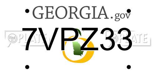 7VPZ33 Georgia License Plate