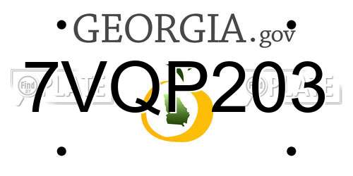 7VQP203 Georgia License Plate