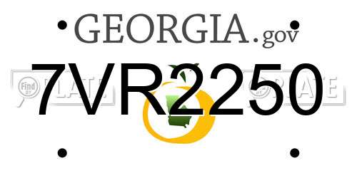 7VR2250 Georgia License Plate