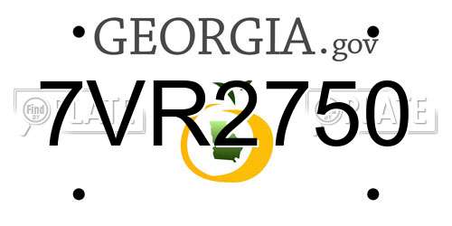 7VR2750 Georgia License Plate