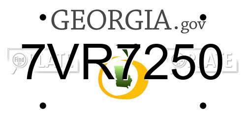 7VR7250 Georgia License Plate
