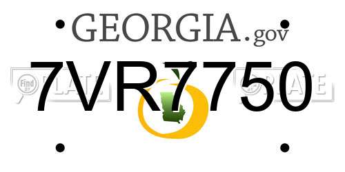 7VR7750 Georgia License Plate