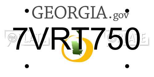 7VRT750 Georgia License Plate