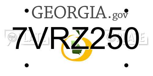 7VRZ250 Georgia License Plate