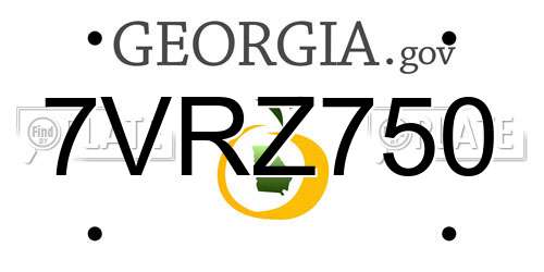 7VRZ750 Georgia License Plate
