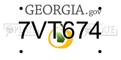 7VT674 Georgia License Plate