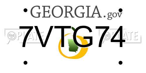 7VTG74 Georgia License Plate